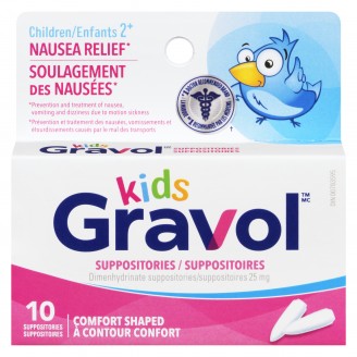 Kids Gravol Comfort Shaped Suppositories For Nausea Relief